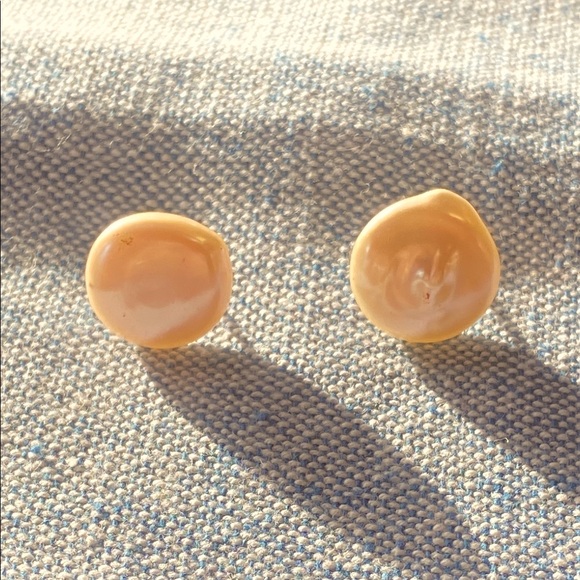 Coin, Pearl Stud Earrings by Gabrielle Sanchez
